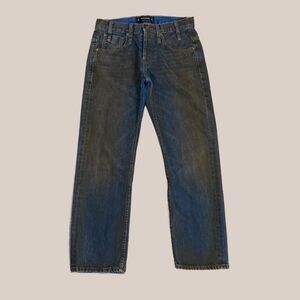 CALVIN RUCKER “LOVE ME” BOYFRIEND BUTTON FLY HIGH WAISTED JEANS IN BLUE SZ 25